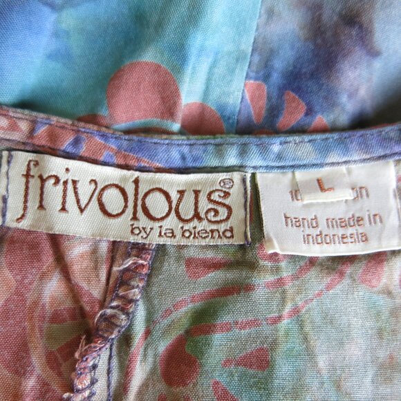 Frivolous by La Blend Hand Made Rayon Maxi Sleeveless Free Spirit Dress Size L - Picture 3 of 11